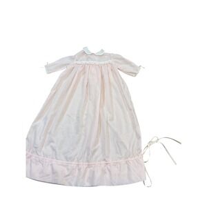 Ancee Custom Made Baby  Gown Long Sleeve Lace Trim Pink size L